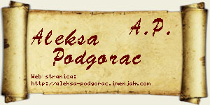 Aleksa Podgorac vizit kartica